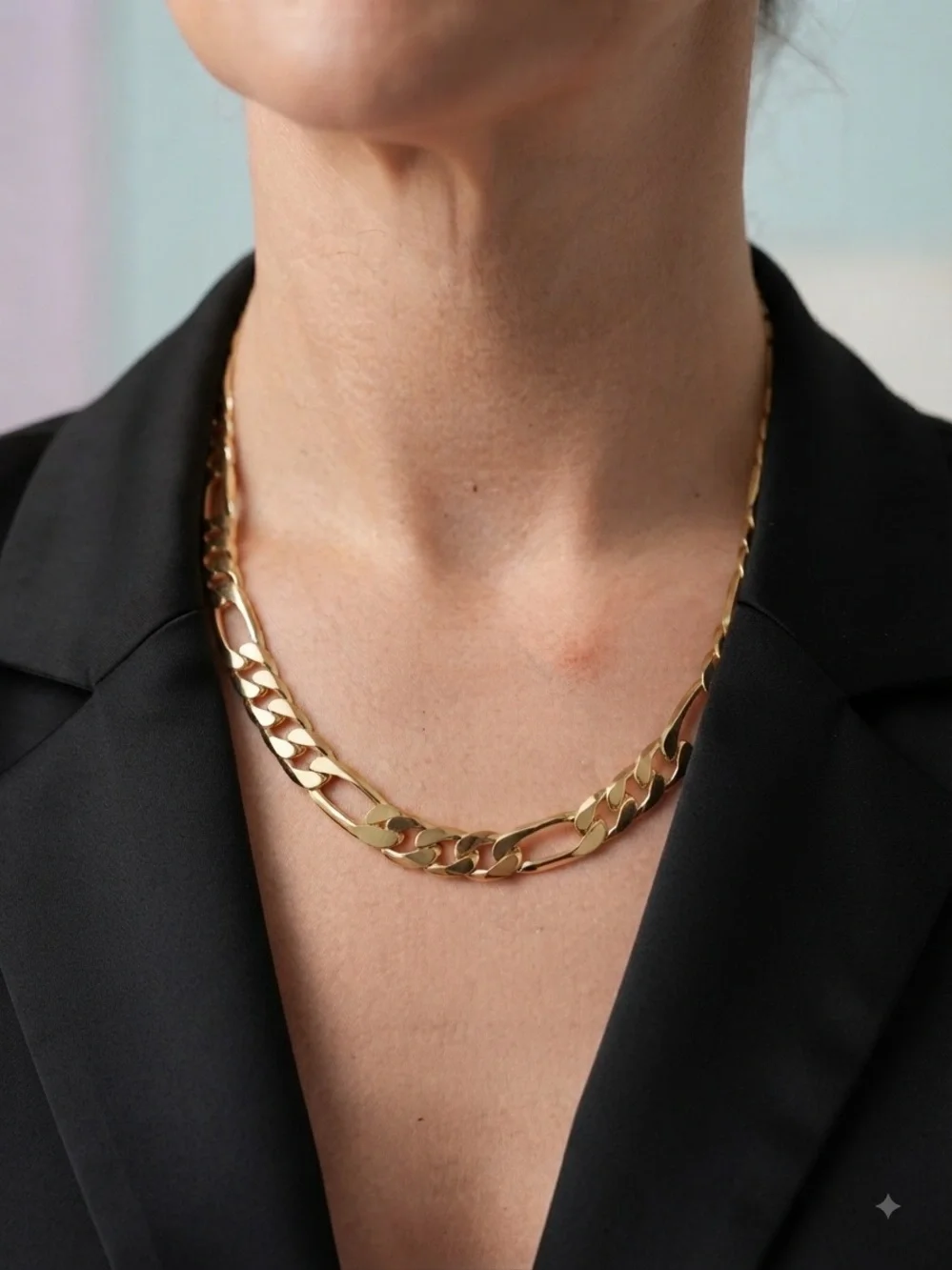 Men's Gold Figaro Chain Necklace